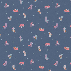 Printed Cotton PEPILLE Blue / Violet